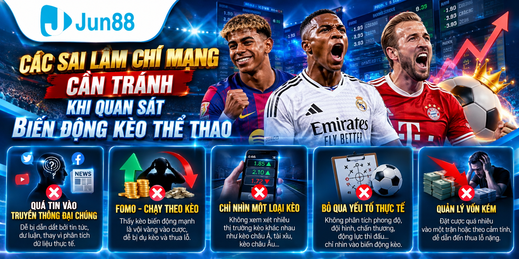 Các sai lầm chí mạng cần tránh khi quan sát biến động kèo thể thao